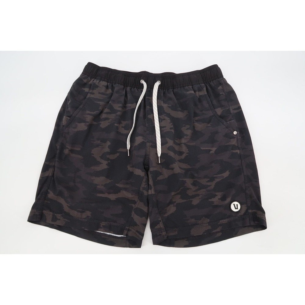 Vuori Kore Shorts Mens Large Black Camo Athletic Lined Performance 7" Inseam